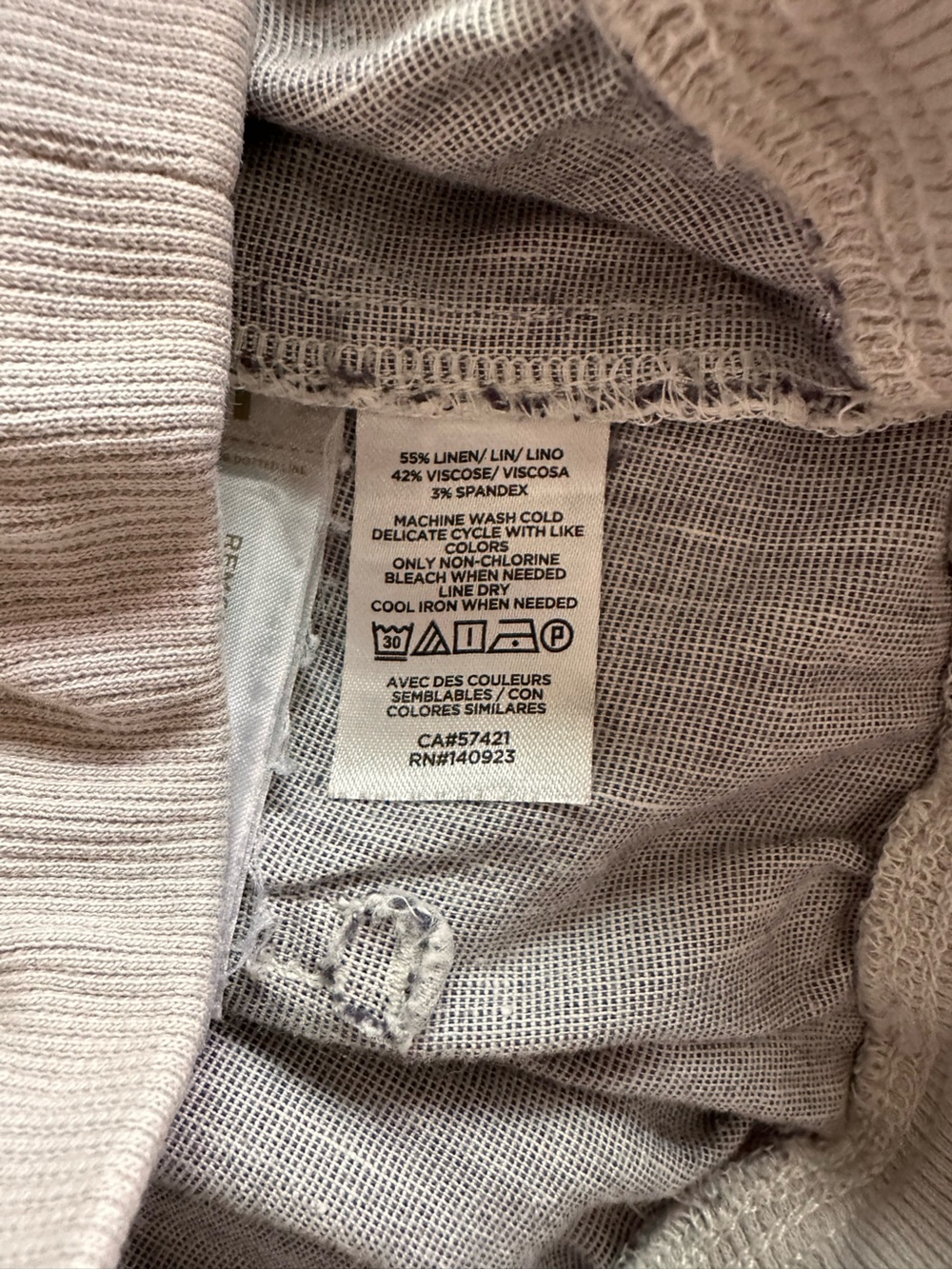 Lou & Grey (for Loft) - Light Grey Linen Blend Drawstring Pant (size XS) - Picture 4 of 6